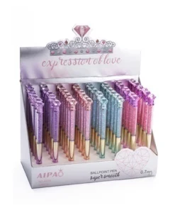 MULTIPAPER BOLIGRAFO SIMIL METAL CAPSULA C/DIAMANTES DIAMOND
