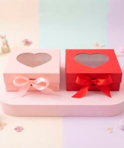 29463 Caja de regalo c/ventana corazon 20x18x8cm