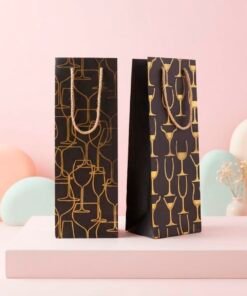 Bolsa de regalo Vino Negra c/dorado 29472