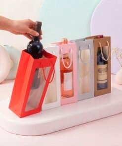 Bolsa de regalo Vino c/ventana transparente 29473