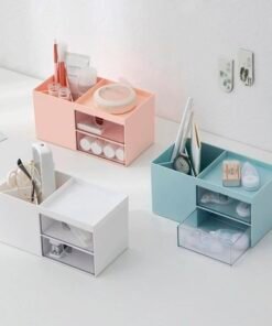 Portalapiz color pastel 3 divisiones y 2 cajones