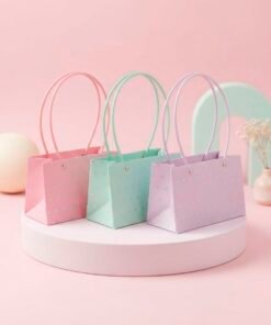Bolsa de regalo color pastel a lunares c/manija rígida 29722