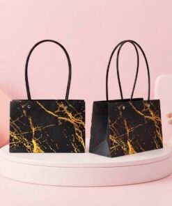 Bolsa de regalo papel c/manija rígida - Negro c/ Dorado  29884
