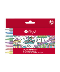 FILGO Marcador PINTO 2220 / Estuche 8 glitter pastel