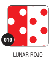 PEQUE PACK  CARTULINA BIFAZ LUNAR  ROJO x 10 unid