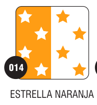 PEQUE PACK  CARTULINA BIFAZ  ESTRELLA NARANJA x 10 unid