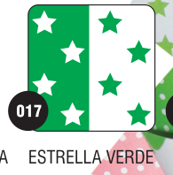 PEQUE PACK  CARTULINA BIFAZ  ESTRELLA VERDE x 10 unid