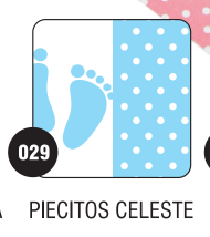 PEQUE PACK  CARTULINA BIFAZ  PIECITOS  CELESTE x 10 unid