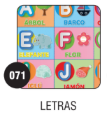 PEQUE PACK  CARTULINA BIFAZ  LETRAS x 10 unid