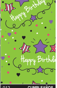 PEQUE PACK PAPEL DE REGALO 70*100CM *25UNID 70GRS PAPEL OBRA MOD:  CUMPLEA?OS