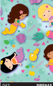 PEQUE PACK PAPEL DE REGALO 70*100CM *25UNID 70GRS PAPEL OBRA MOD: SIRENAS