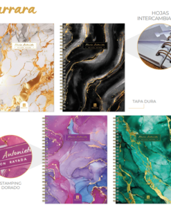 Rozini Cuaderno Carrara (hojas intercambiables) cuaderno rayado A4 T/D