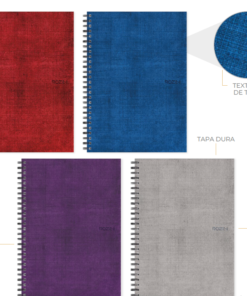Rozini Cuadernos Tapa dura -A4 Cuadriculado Textura Tela- Michelangelo