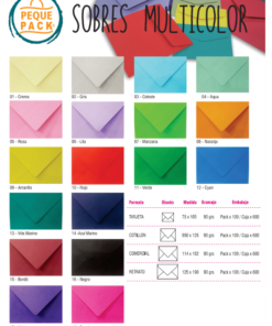 PEQUE PACK SOBRE MULTICOLOR RETRATO (12.5x19cm) *100u Color: FUCSIA