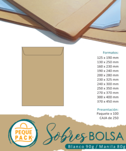 PEQUE PACK SOBRE MANILA 80GR *100U 37x45 cm