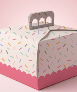 MEDORO CAJA TORTA GRANDE CON ASA MANIJA 28*28*12 CTGMR001 *25U