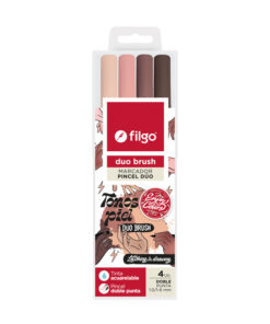 FILGO Marcador DUO BRUSH DOBLE PUNTA /  Estuche 4 skin tones
