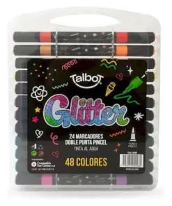 TALBOT MARCADOR DOBLE PUNTA GLITTER *48U