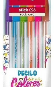 FILGO boligrafo stick 026  surtido *6
