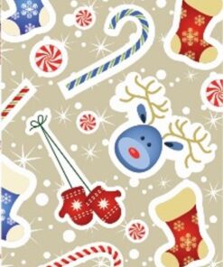 PEQUE PACK PAPEL DE REGALO 70*100CM *25UNID 70GRS PAPEL OBRA MOD:NAVIDAD  RENOS