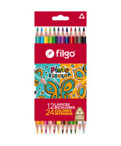 FILGO Lapices colores de madera PINTO / Estuche 12 bicolor