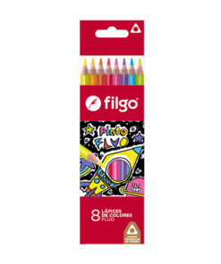 FILGO Lapices colores de madera PINTO / Estuche 8 fluo