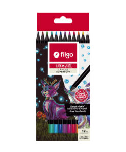 FILGO Lapices colores de madera BLACK & WHITE / Estuche 12 surtido
