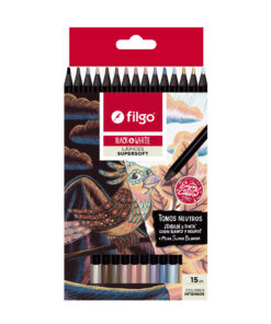 FILGO Lapices colores de madera BLACK & WHITE / Estuche 15 Neutros