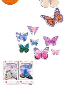 ADORNO MARIPOSA ADHESIVA HOLOGRAFICA 16PCS