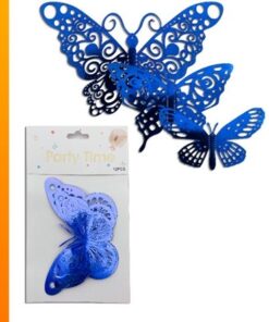ADORNO MARIPOSA AZUL MOD SURTIDOS PACK 12