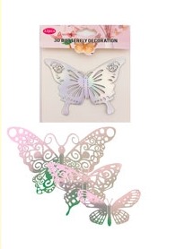 ADORNO MARIPOSA IRIDISCENTE MOD SURTIDOS PACK 12