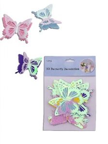 ADORNO MARIPOSA METALIZADO DOBLE TORNASOL PACK X 12