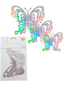 ADORNO MARIPOSA METALIZADO PACK DE X6 U IRIDICENTE MODELOS SURTIDOS