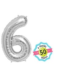 GLOBO METALIZADO PLATEADO 32 PULGADAS (80CM) N6