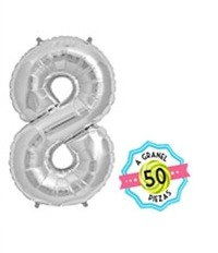 GLOBO METALIZADO PLATEADO 32 PULGADAS (80CM) N8