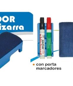 LAMA BORRADOR PARA PIZARRA PER20, PLASTICO C/SOPORTE P/ 2 MARCADORES