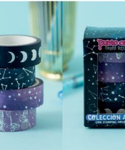 PUNTO CERO WASHI TAPES CON STAMPING ASTROS PACK x4