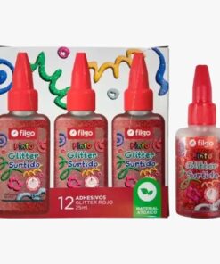 FILGO Adhesivo PINTO GLITTER 25ml  / Caja 12  Rojo