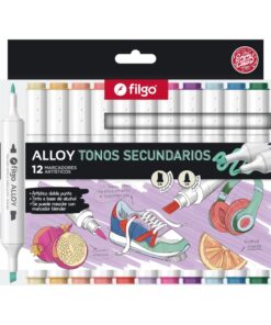 FILGO Marcador art?stico doble punta Alloy / Estuche 12 secundarios