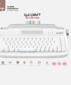 TECLADO IBICRAFT VINTAGE BLUETHOOT WHITE