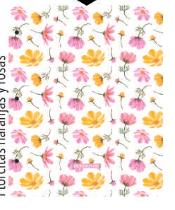 BE POSITIVO CARPETA N 3 2 TAPAS COD: BP124 FLORCITAS NARANJAS Y ROSAS