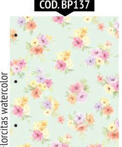 BE POSITIVO CARPETA N 3 2 TAPAS COD: BP137 FLORECITAS WATERCOLOR