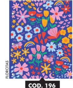 PUNTO CERO  CARPETAS N 3 DOS TAPAS FLORCITAS