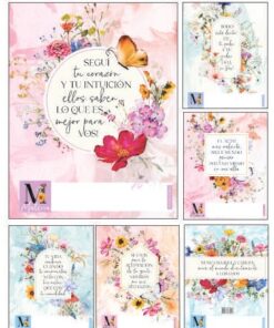 PUNTO CERO  SEPARADORES A4, CARTULINA 200G *6U FLORES