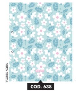 PUNTO CERO  CARPETA A4 2 TAPAS   FLORES AQUA