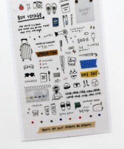 IBI CRAF STICKER PVC 10*19cm TRAVEL NOTE