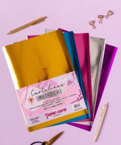PUNTO CERO Cartulinas METALIZADAS pack x10