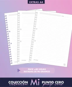 MI PUNTO CERO Block rayado x80 hjs de 90g A5