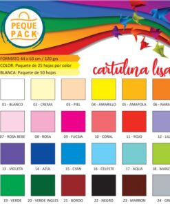 PEQUE PACK  CARTULINA LISA 44*63CM 120GRS PACK *25 UNID BORDO