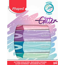 MAPED MARCADOR PASTEL GLITTER X4 BOLSA CARTON